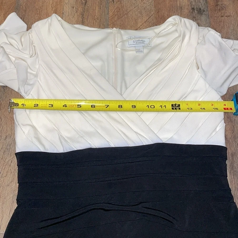 Dress Barn Vintage Black and White Short Sleeve Dress.  Size 6.